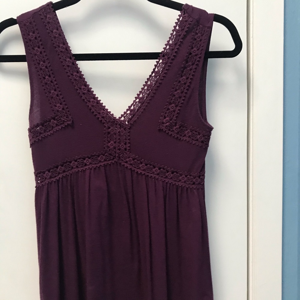 V neck Purple Tank Top